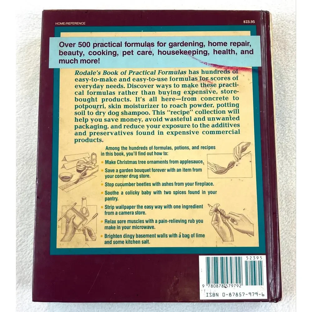 Rodale's Book of Practical Formulas DIY Home Workshop Guide ISBN 0878579796 Vtg.